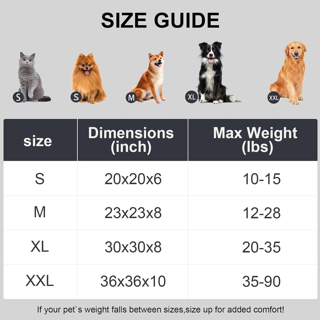 Washable Large Dog Bed,Fluffy Puppy Kitten Beds for Small Dogs(Grey,XL)