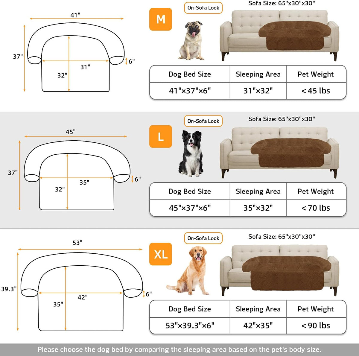 GGIB Calming Dog Bed Fluffy Plush Dog Mat for Furniture Protector with Removable Washable Cover for Large Medium Small Dogs and Cats (Large, Brown)