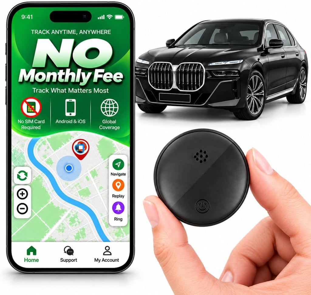 GPS Tracker for Vehicles, Magnetic Car GPS Tracking Device, Wide-Area Location Tracker for Cars, Kids, Dogs, No Subscription, No Monthly Fee, No SIM Card Required