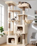 Globlazer S74E Pro Heavy Duty Maine Coon Cat Tree for Large Cats, Beige