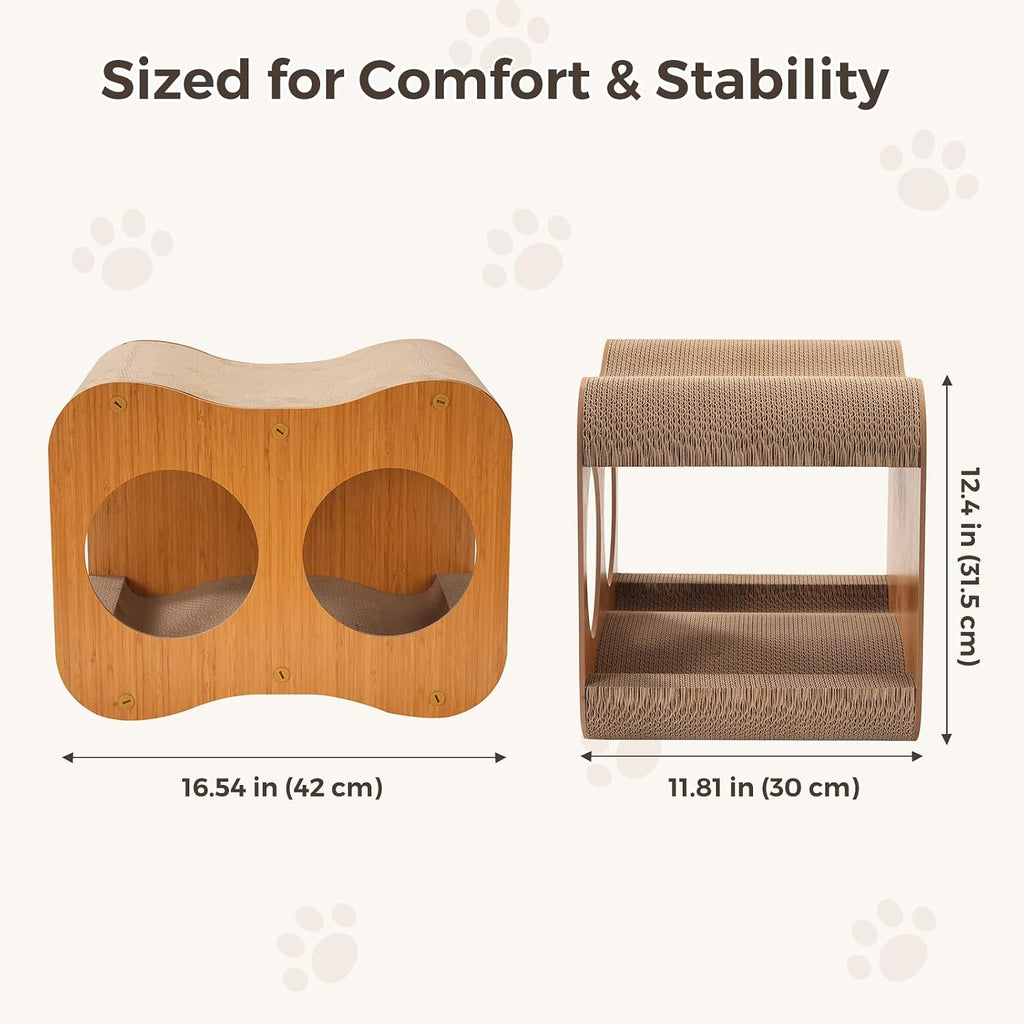 Avont 2-in-1 Cat Scratcher with Reversible Scratching Board, Curved