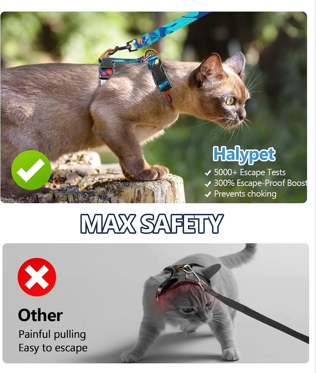 Halypet Cat Harness and Leash Set, Escape Proof Cat Harnesses