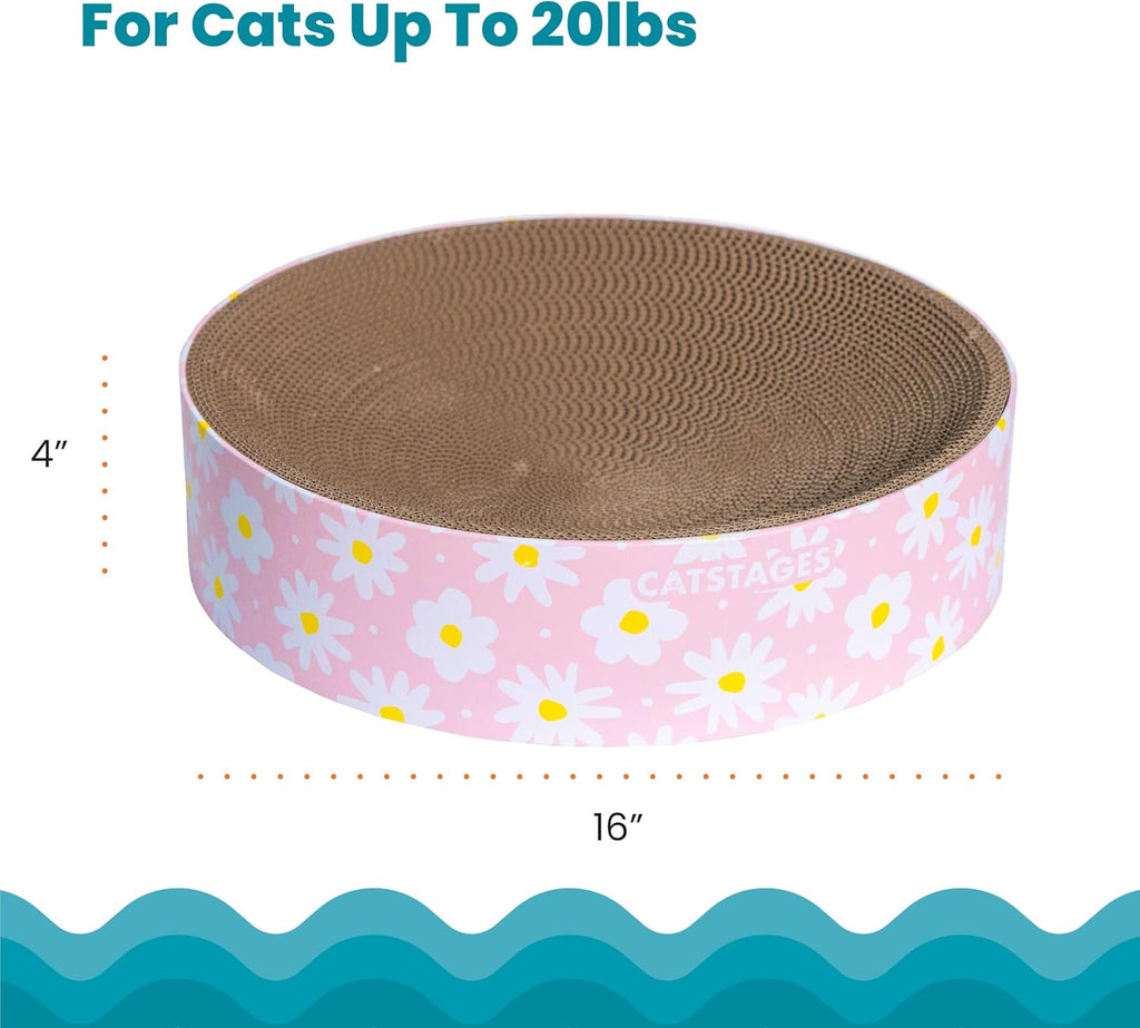 Catstages Scratch & Snuggle 2-in-1 Cat Scratcher & Lounger, Daisy Pink, 16"