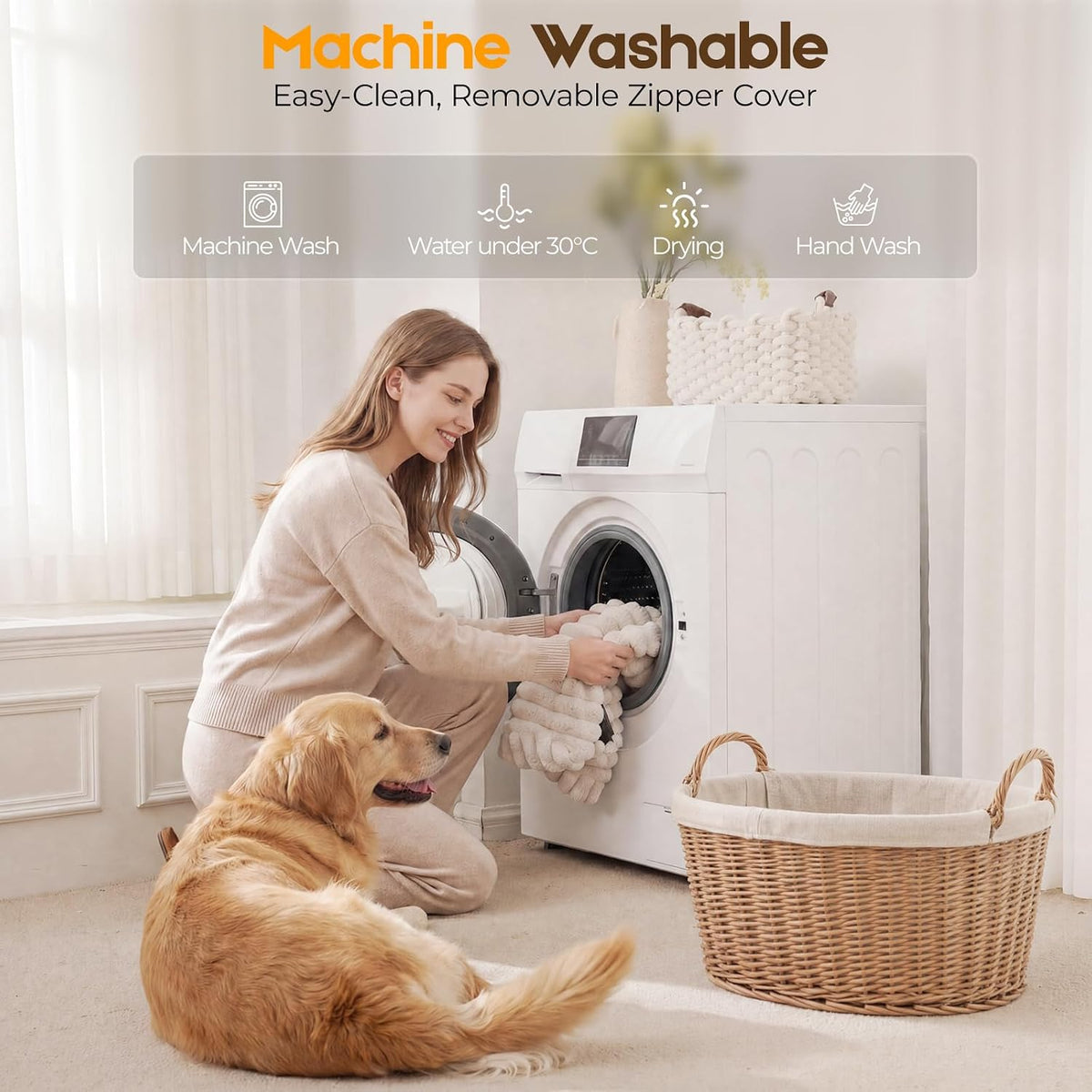 Orthopedic Dog Bed for XXL Dog, Waterproof Washable Pet Bed for Crate