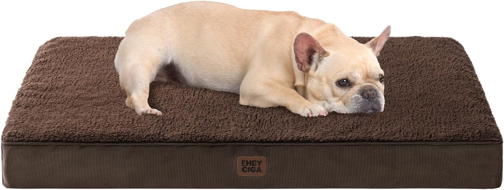 EHEYCIGA Orthopedic Dog Bed with Removable Washable Cover, Brown, 30IN