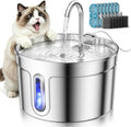 Stainless Steel Cat Water Fountain - 74oz/2.2L Ultra-Silent