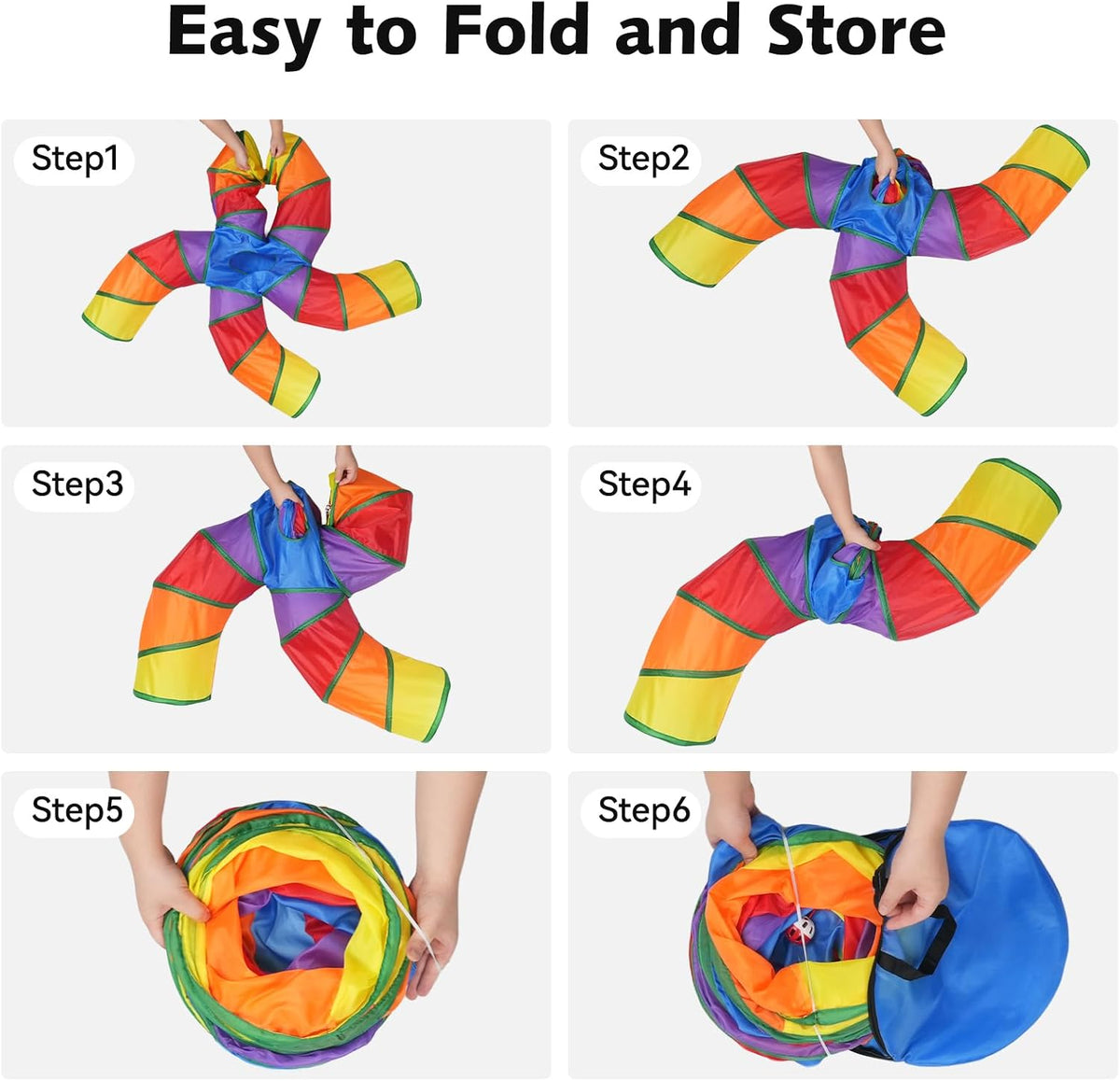 Joytale Cat Tunnel for Multiple Cats, 5-Way Indoor Tube Toy to Chase & Hide
