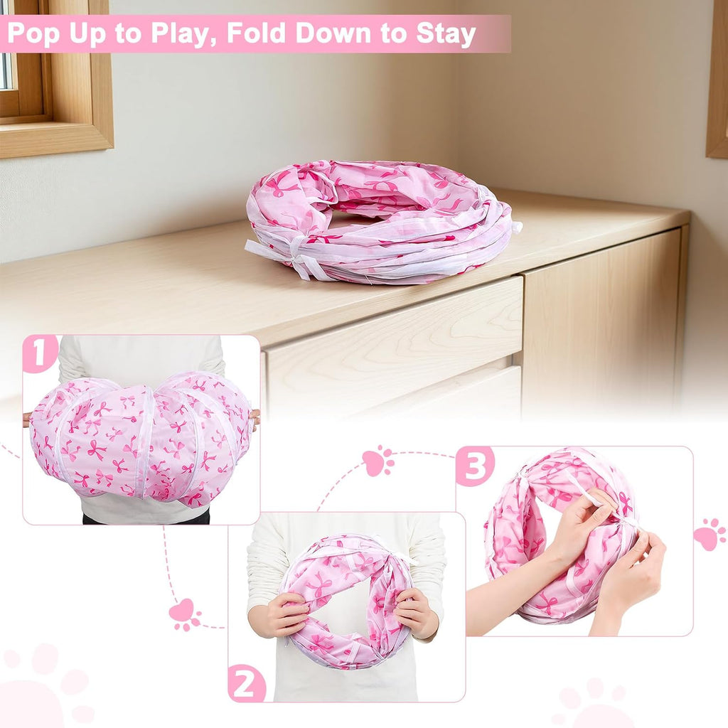 Glittme S-Shape Cat Tunnel, Foldable Cat Tunnels for Indoor Cats