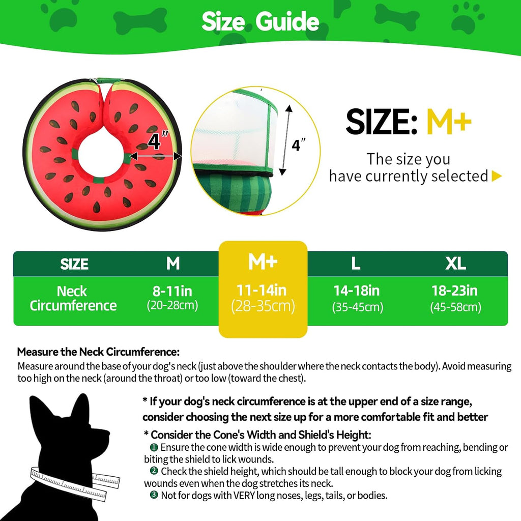 Upgraded Inflatable Dog Cone Collar to Stop Licking, Soft Dog Donut Collar
