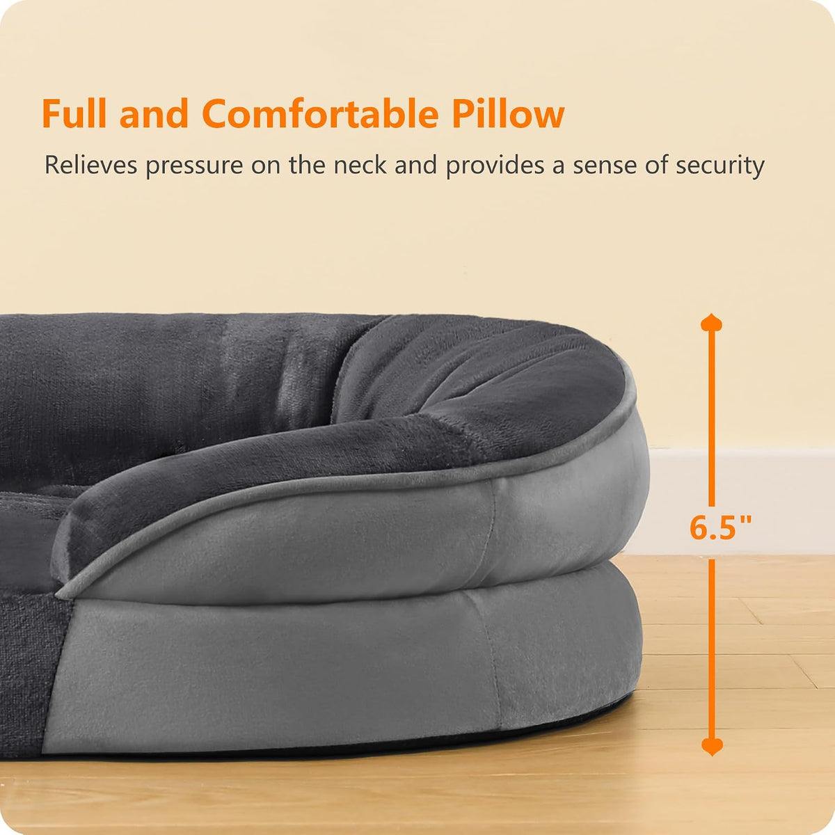 Dwanton Orthopedic Waterproof Large Dog Bed Sofa, Gel Memory Foam, 42"