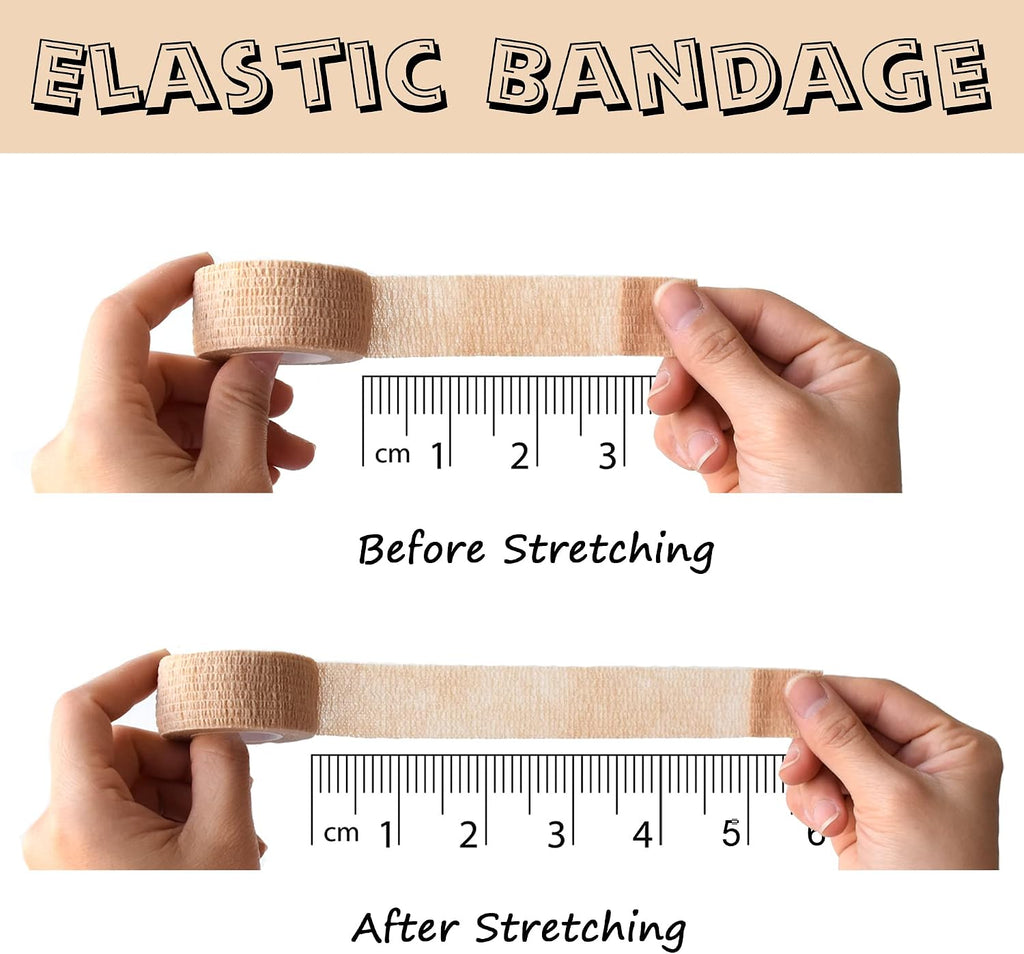 8 Pack 1 x 5 Yards Cohesive Wrap Self Adhesive Bandage Elastic Self Adherent Vet Tape for Athletic, Wrist, Ankle, Knees, Pets (Blue)