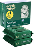 Earth Rated Dog Wipes for Paws & Butt, Deodorizing, Lavender, 400ct | Hypoallergenic, 3-in-1 Cleaning and Hydrating, for Grooming Paws, Body and Butt 