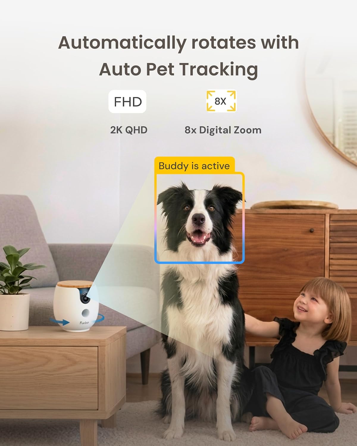 Furbo Mini 360° 2K QHD Pet Camera [6-Month Subscription Included]