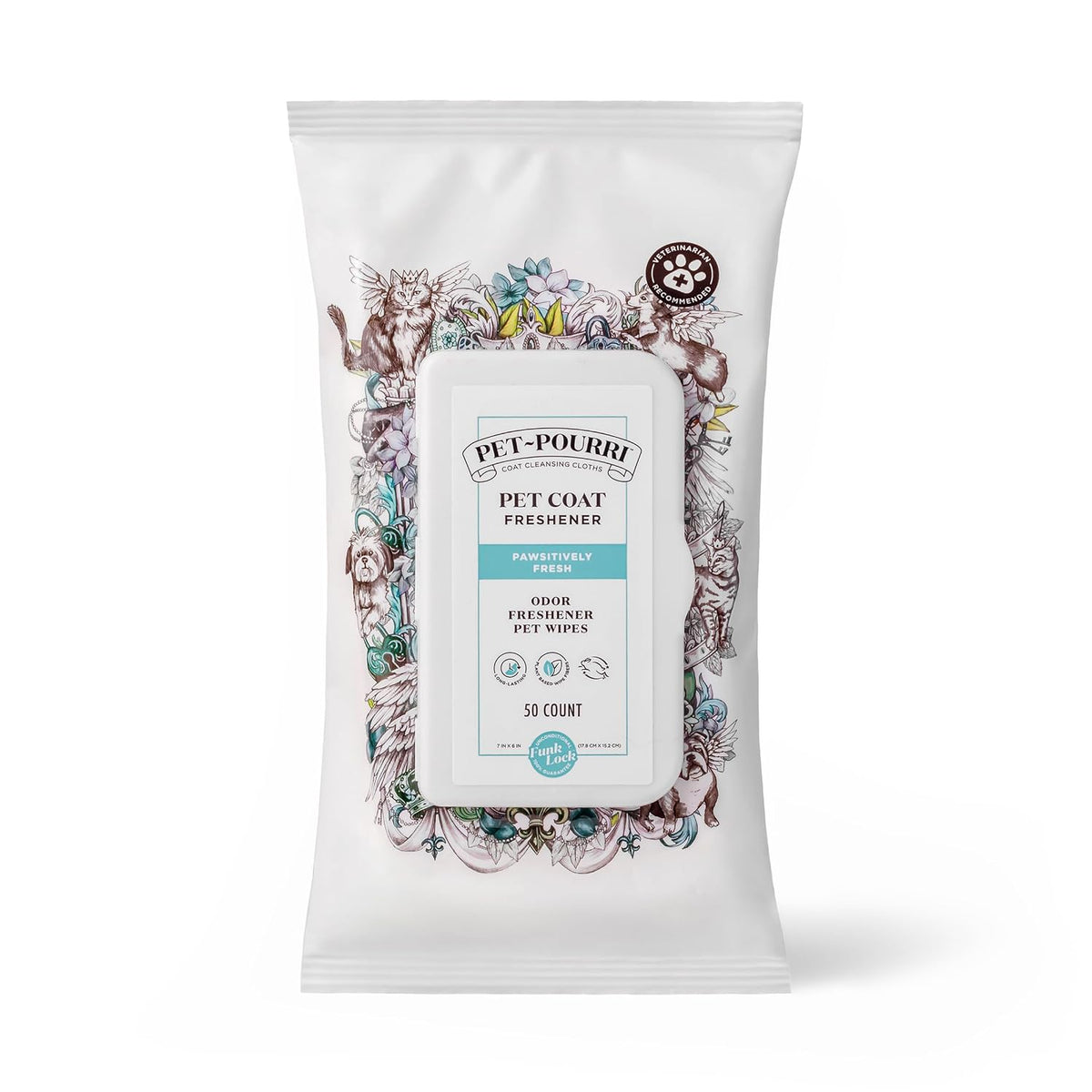 Pet-Pourri Pawsitively Fresh Deodorizing Pet Wipes, 50 Count