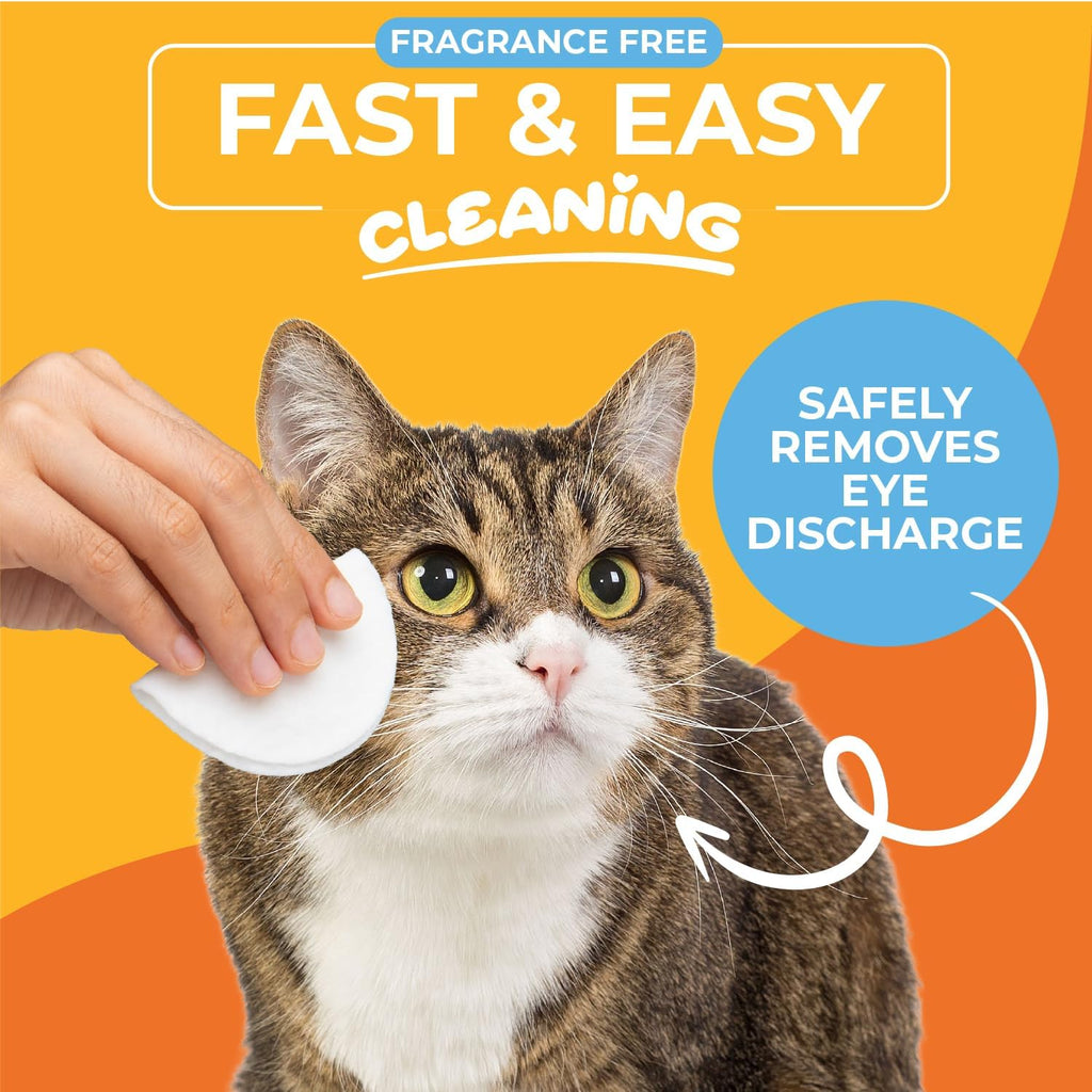 Paw Science Dog & Cat Eye Wipes (100 Count) Hypoallergenic Eye & Face Wipes for Cats, Dogs - Pet Tear Stain Remover & Cleaner - Cleans & Removes Discharge, Crust, & Gunk (Unscented)