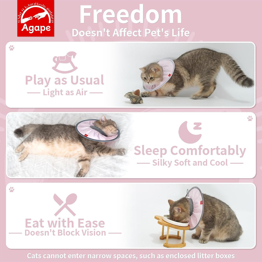 Agape Summer Soft Cat Cone, Lightweight Collar to Stop Licking & Scratching