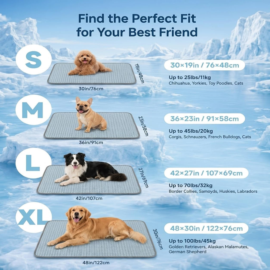 Dog Cooling Mat for Large Dogs,48"x30" Washable Cooling Crate Mat for Dogs & Cats