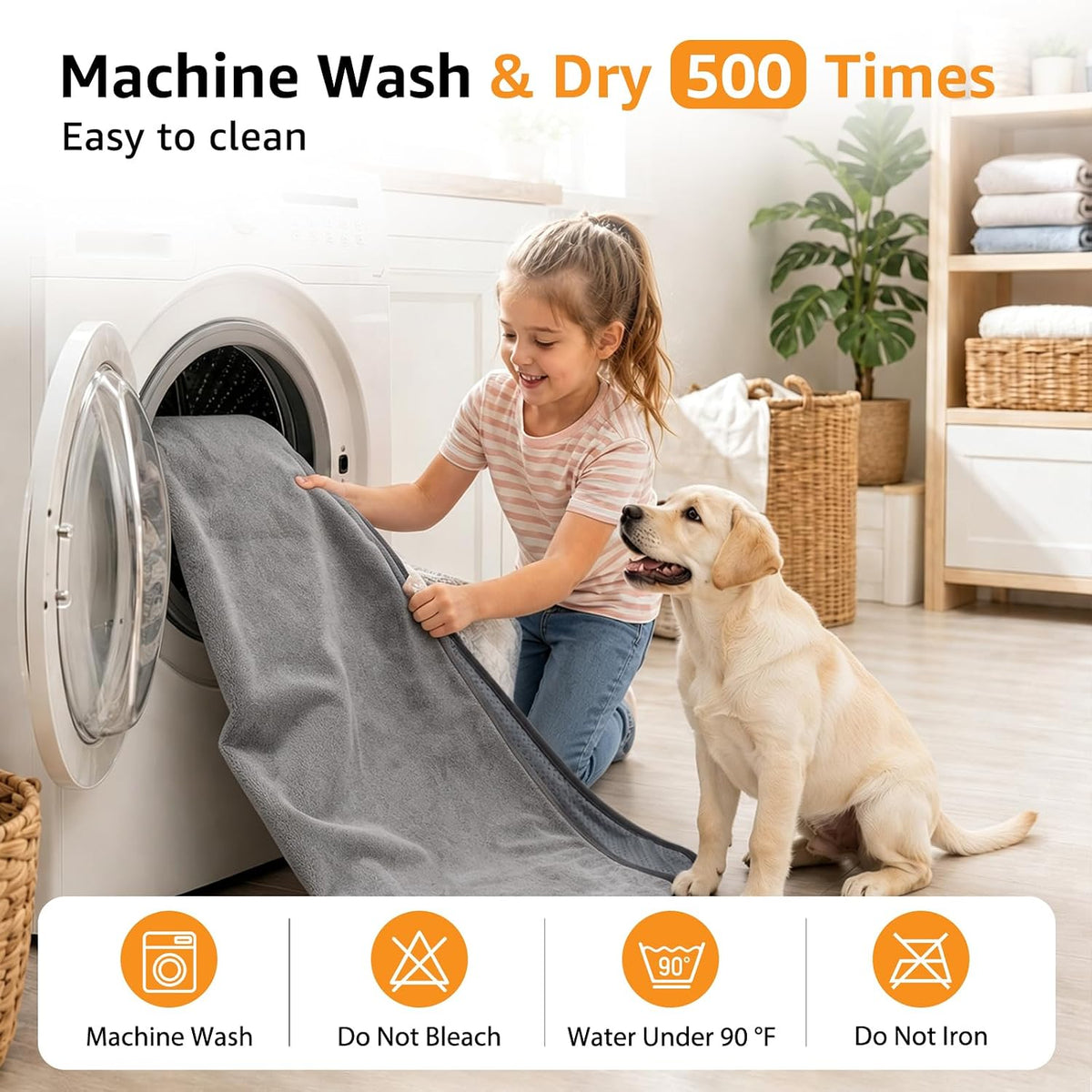 Washable Pee Pads for Dogs: 2 Pack Waterproof Whelping Pads, 16x24 | Reusable Puppy Pads with Non-Slip Bottom, Absorbent, for Potty Training, Playpen, Crate