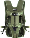 PetBonus Pet Front Dog Carrier Backpacks, Adjustable Pet Backpack, Legs Out Easy-fit Puppy Chest Carrier for Medium Small Dogs, Hands Free for Hiking, Cycling (Army Green, L)