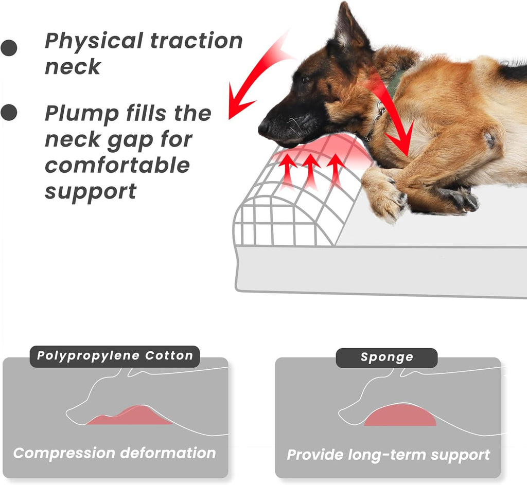 Laifug Orthopedic Dog Bed, Grey 46''x28''x10'', Memory Foam