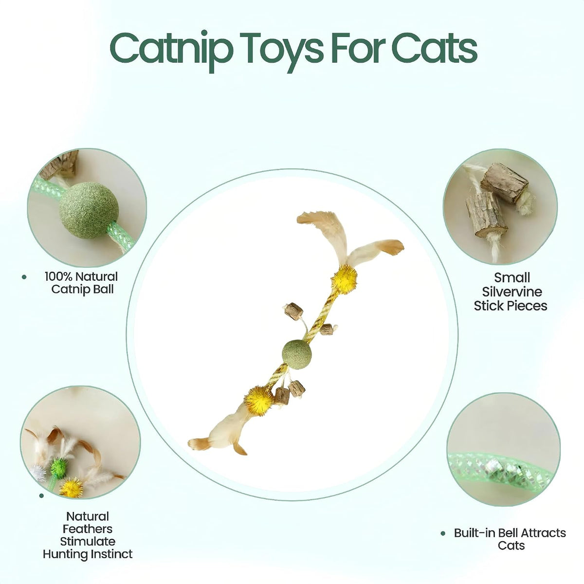 Catnip Toys for Cats, Silvervine Interactive Cat Toy Set