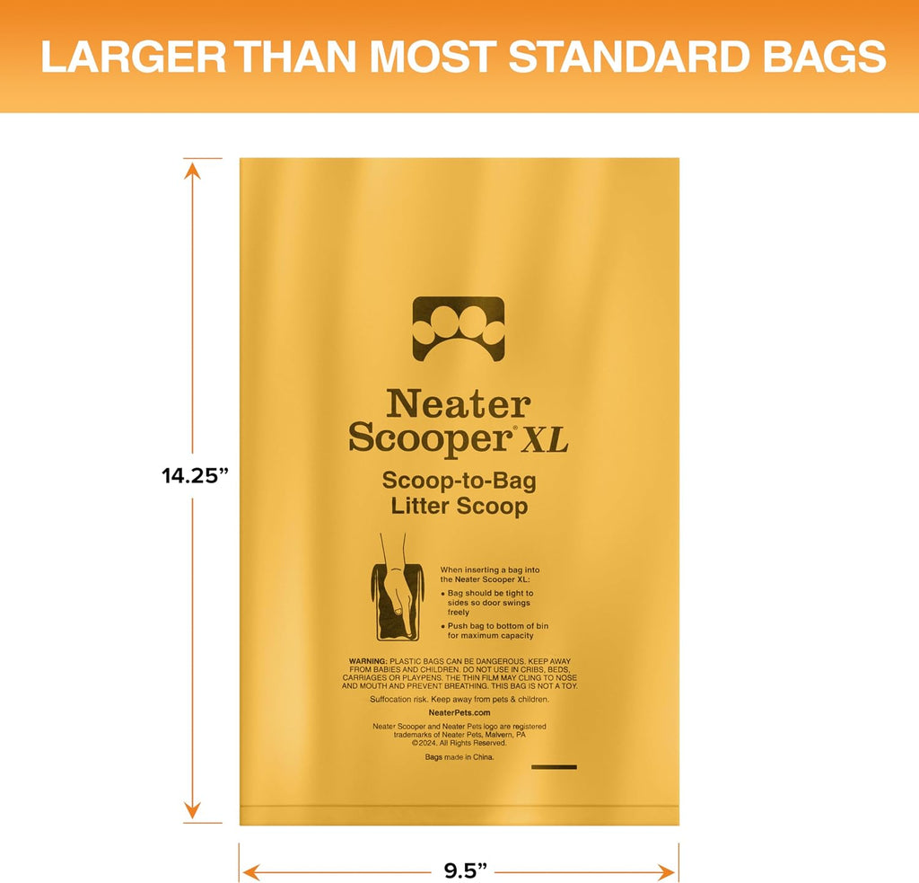 Neater Pets Neater Scooper XL Size Extra-Capacity Waste Bags, Refill Bags for Neater Scooper XL Cat Litter Scoop, Lavender Scent (12 Rolls, 180 Count)