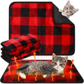 4 Pack Self Heating Cat Pad Self Warming Dog Mat, Plaid, 16 x 20 Inch