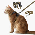 Plutus Pet Adjustable Cat Harness and Leash Set, with Leather Trim