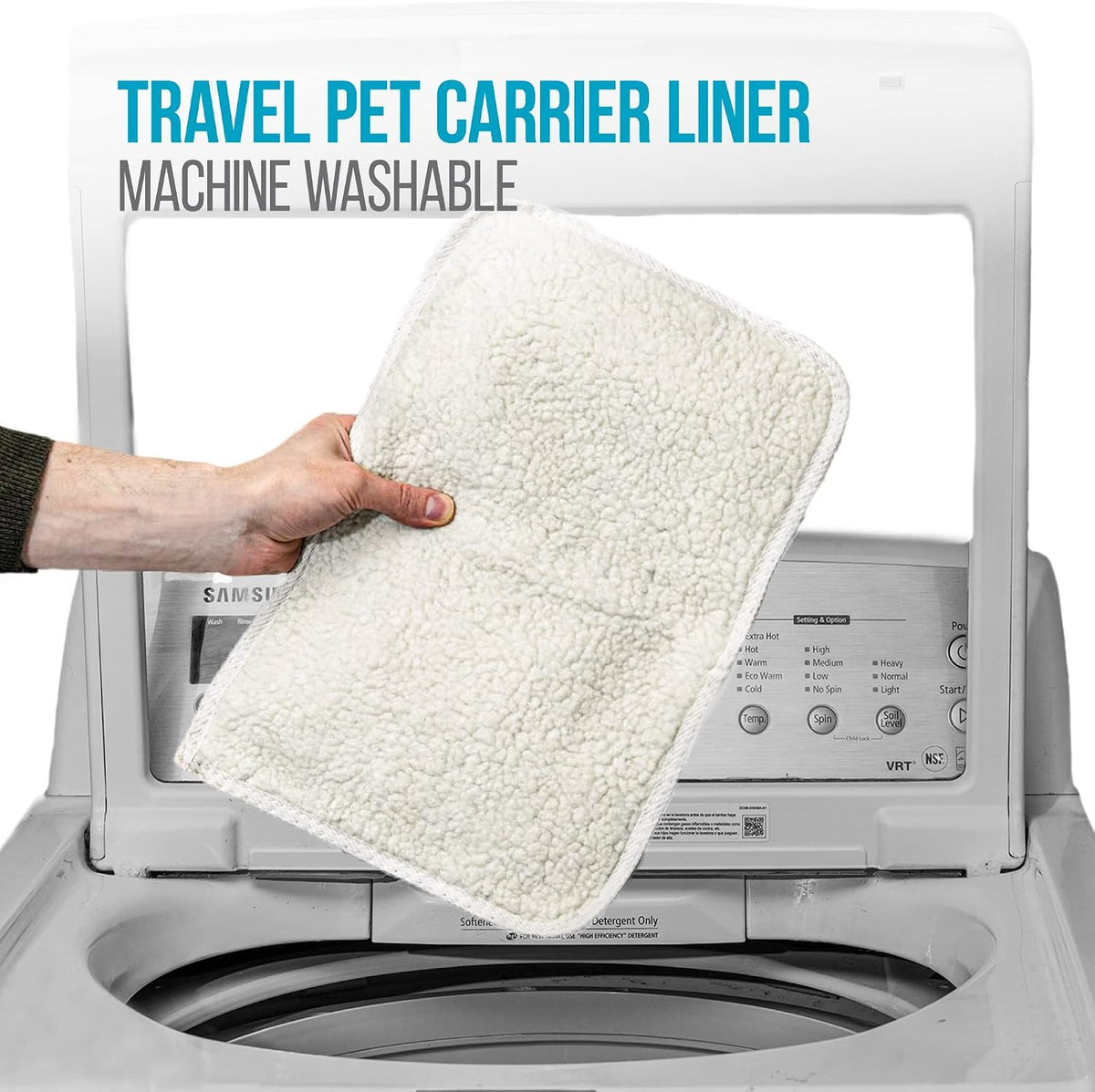 Sherpa Replacement Liners for Travel Pet Carriers - Soft Absorbent Dog Kennel Pad with Waterproof Backing, Machine Washable Dog Crate Pads, 14.5x9.75in - 2 Pack, White, Small
