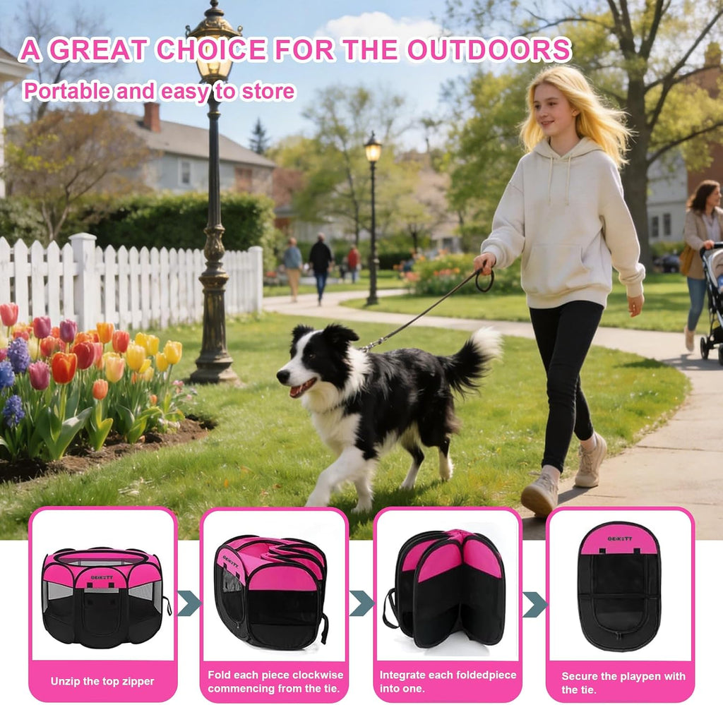 Dog Cat Playpen, Puppy Pet Crate Tent Cage, Home Enclosure Kennel