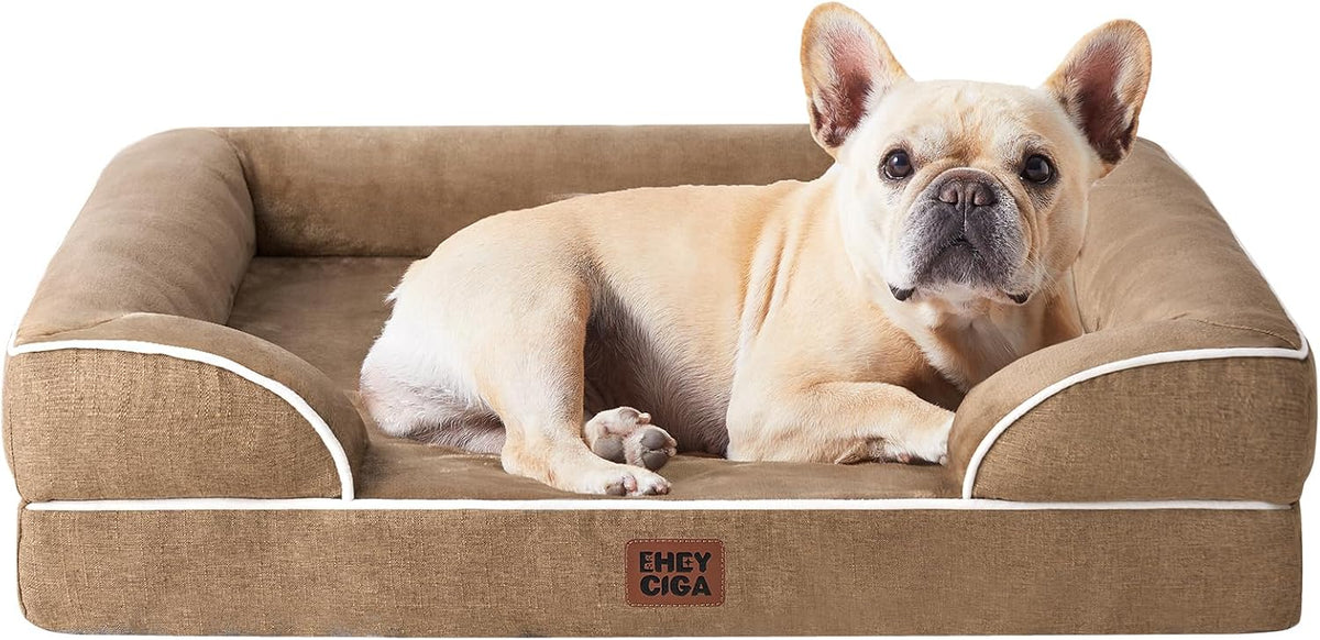 EHEYCIGA Orthopedic Dog Bed Medium Size Dog, Waterproof Washable Pet Beds