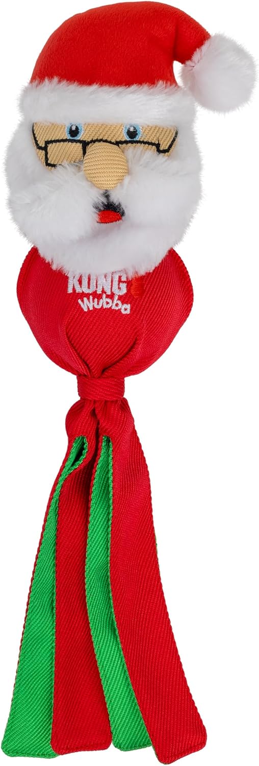 KONG Holiday Santa/Reindeer Large 2 Pack – Durable Interactive Tug & Toss Dog Toy