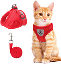 Cat Vest Harness and Leash Set, Escape Proof Kitten Harness Red M