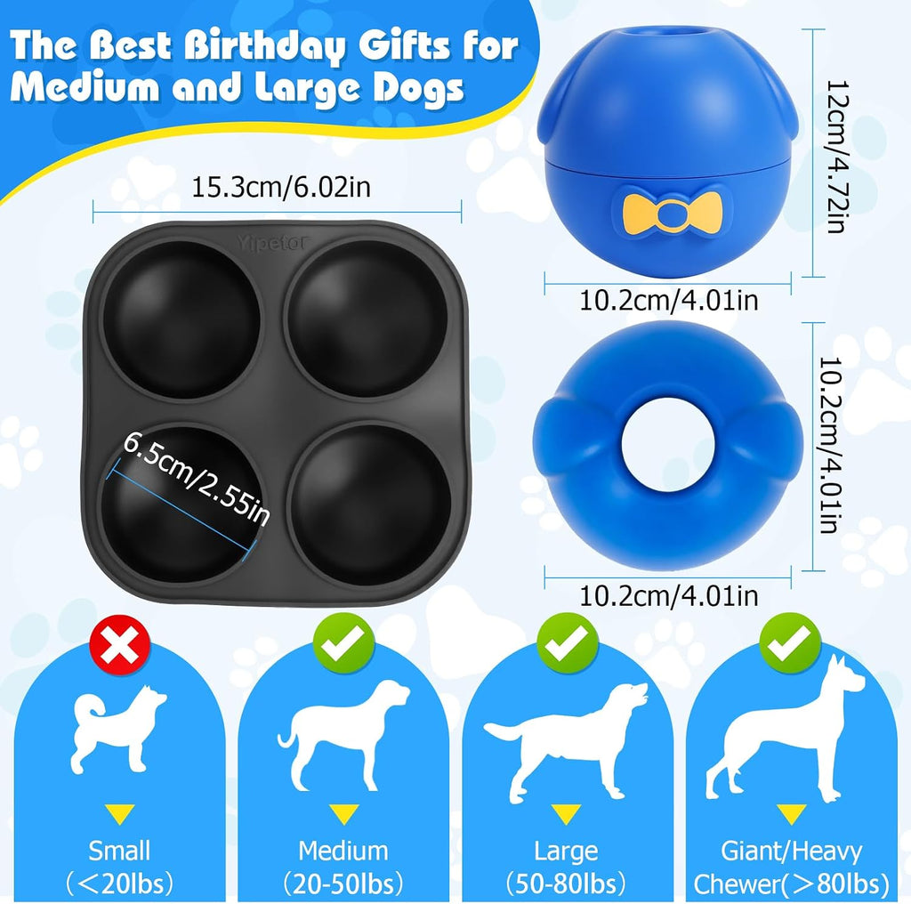 Yipetor Interactive Dog Chew Toy, Large Enrichment Frozen Treat Lick Ball