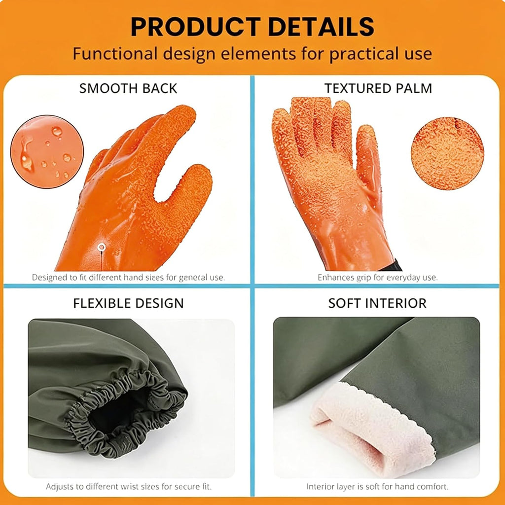 YOFANG 27.2" Long Sleeve Pet Grooming Bathing Gloves Anti-Scratch