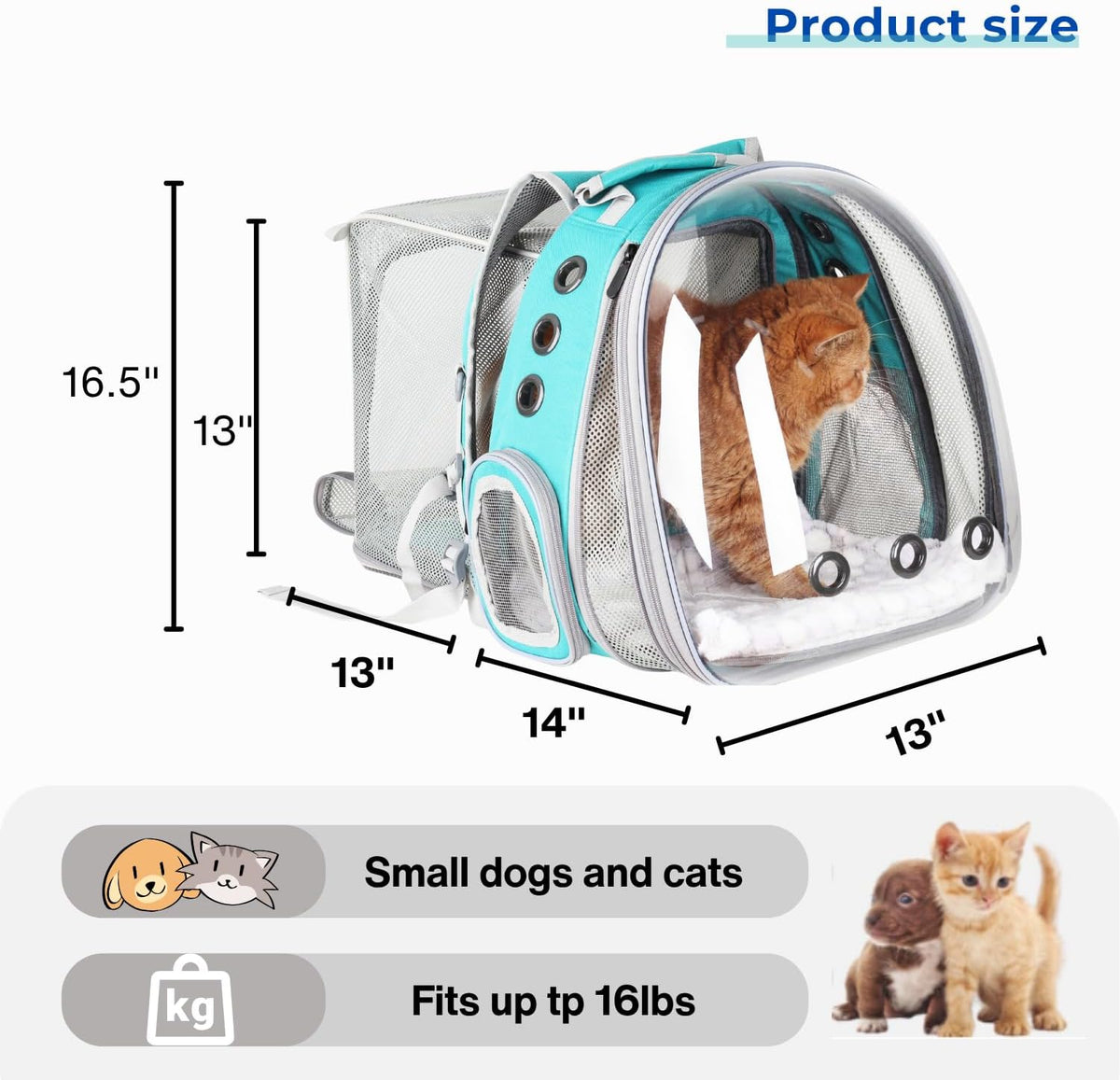 Lollimeow Expandable Bubble Cat Carrier Backpack, Supports up to 16 lbs