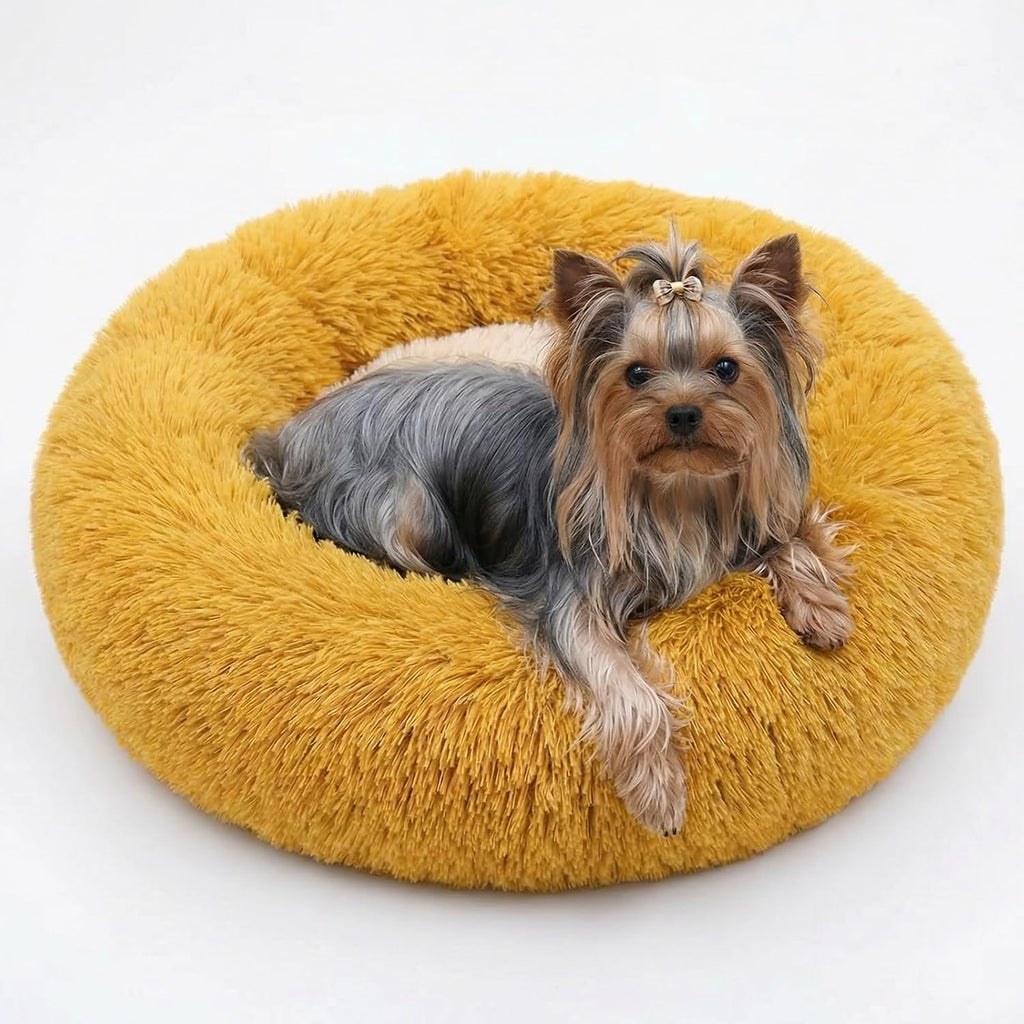 nononfish Puppy Bed for Small Dogs,Soft Calming Donut Bed