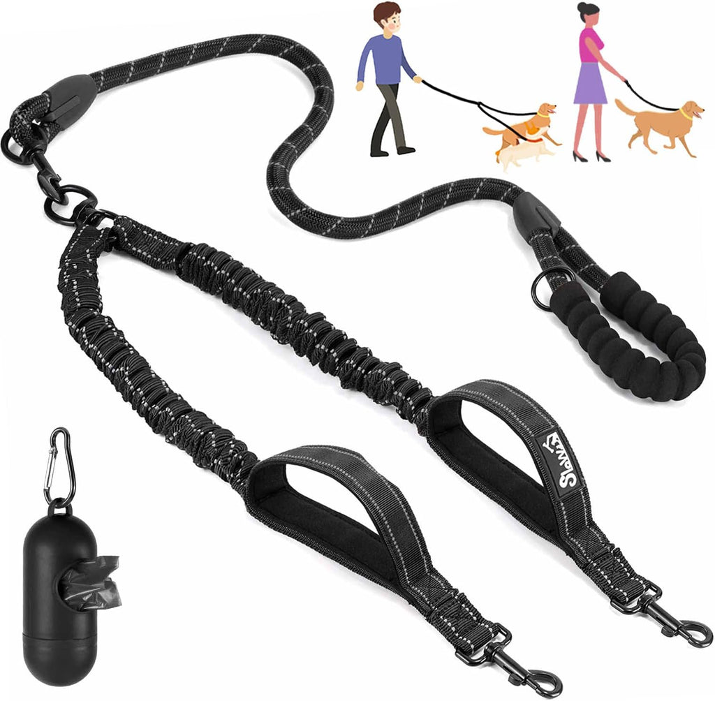 Lukovee Double Dog Leash, Heavy Duty Lead, No Tangle, M
