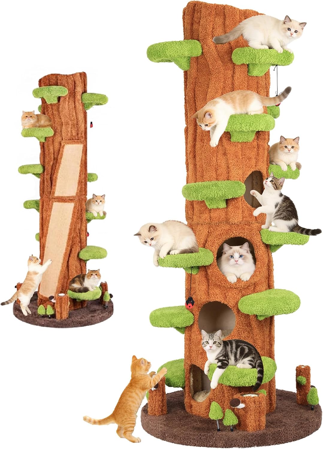NUNU LAB Large Cat Tree for Indoor Cats – Multi-Level Solid Wood