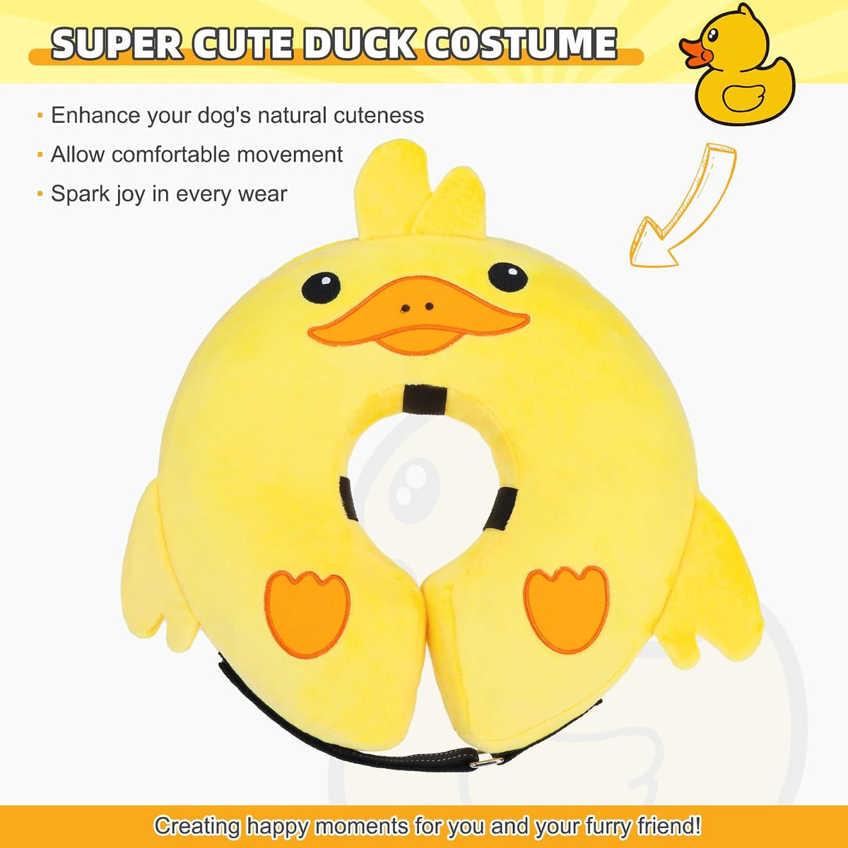 KOOLTAIL Inflatable Dog Cone Collar Alternative After Surgery, Duck M+