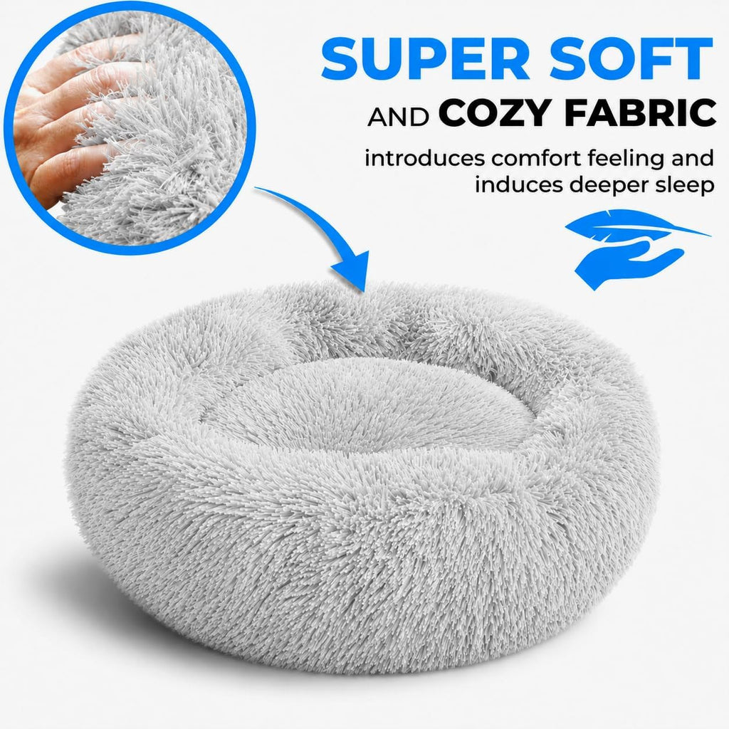 Whiskers & Friends Cat Beds for Indoor Cats & Small Dog, Fluffy Cat Bed