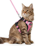 Dooradar Cat Harness and Leash Set with Neck Release Buckle, Pink