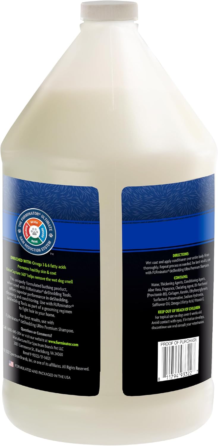 FURminator Ultra Premium deShedding Conditioner for Dogs, 1 Gal with Pump