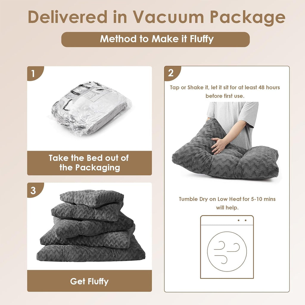EHEYCIGA Washable Dog Beds for Small Dogs, 23x18 Inch Pet Bed, Charcoal
