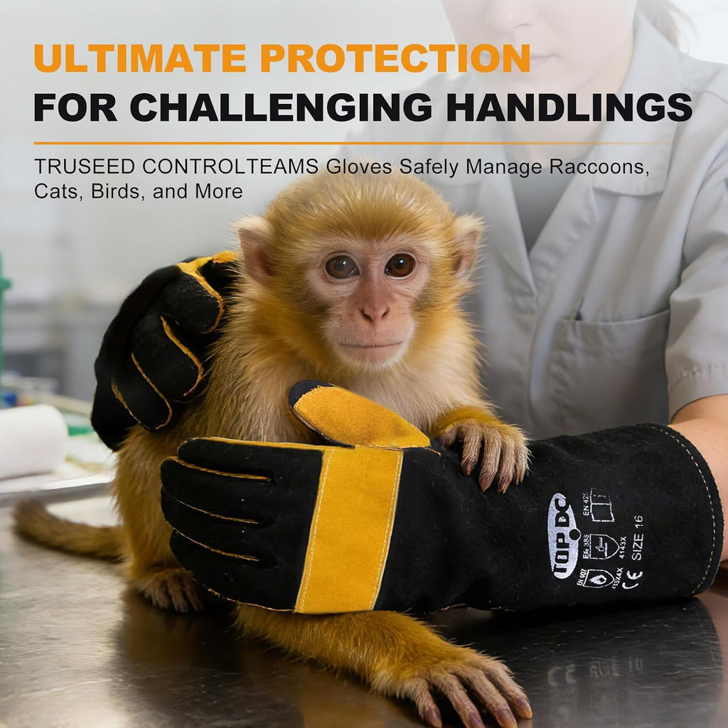 TOPDC Animal Handling Gloves, 16-Inch Bite & Scratch Resistant for Dog Cat