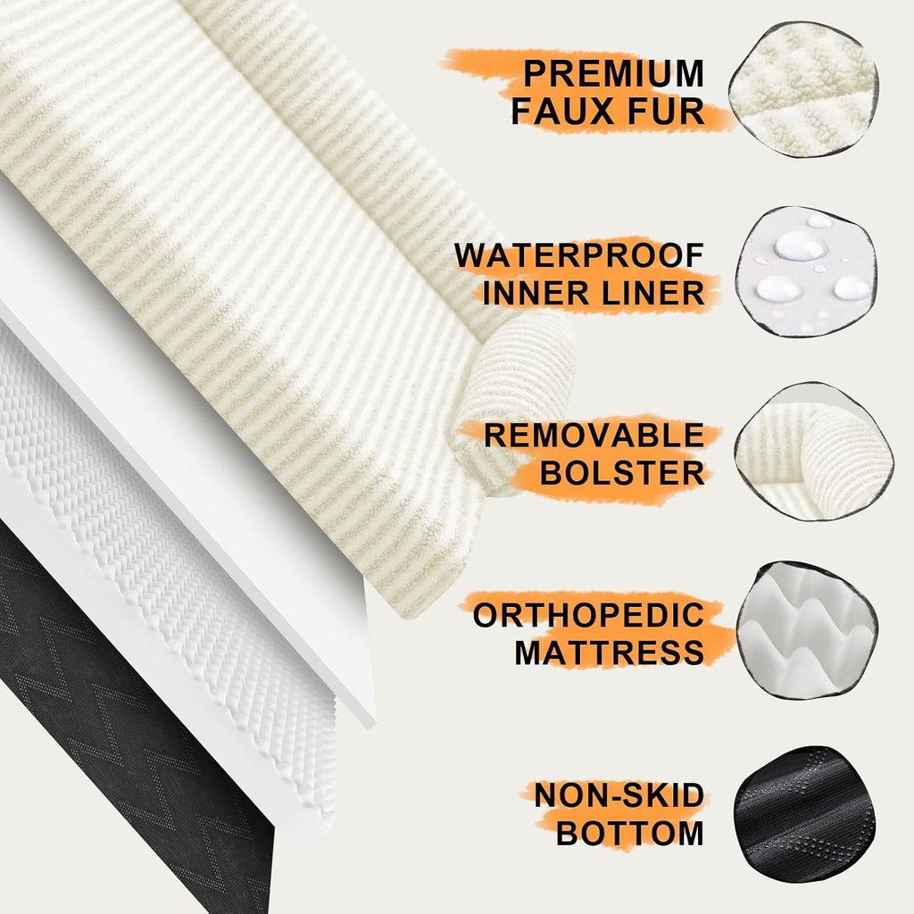 MEKIY Orthopedic XL Dog Bed with Bolster for Extra Large Size Dogs