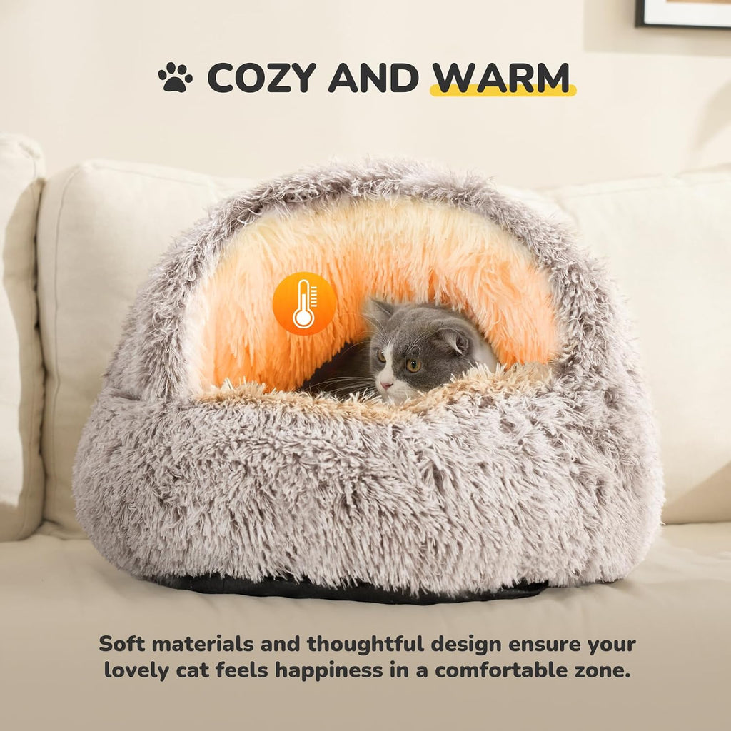 CATISM Cat Bed, Cat Beds for Indoor Cats with Covered Hooded