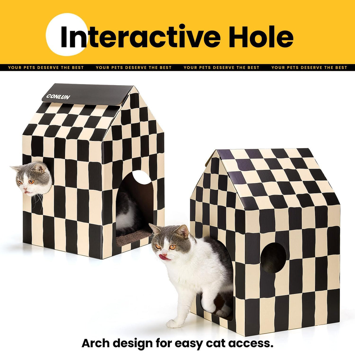Conlun 2-Pack Cat Scratching Pad House Indoor Cave <13 lbs