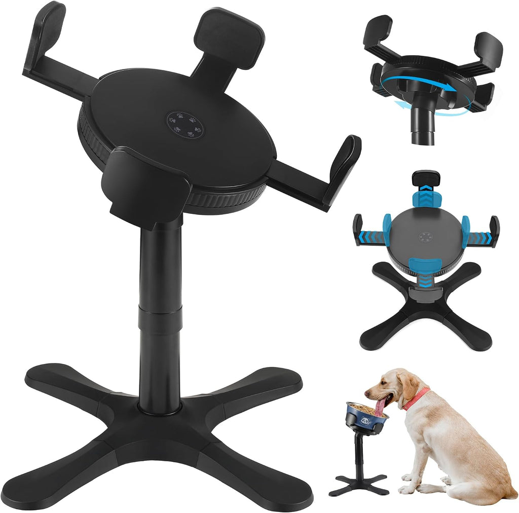 Dog Bowls Elevated Adjustable Stand,Tilted Raised Feeder for 5.5‑9.5in Bowl