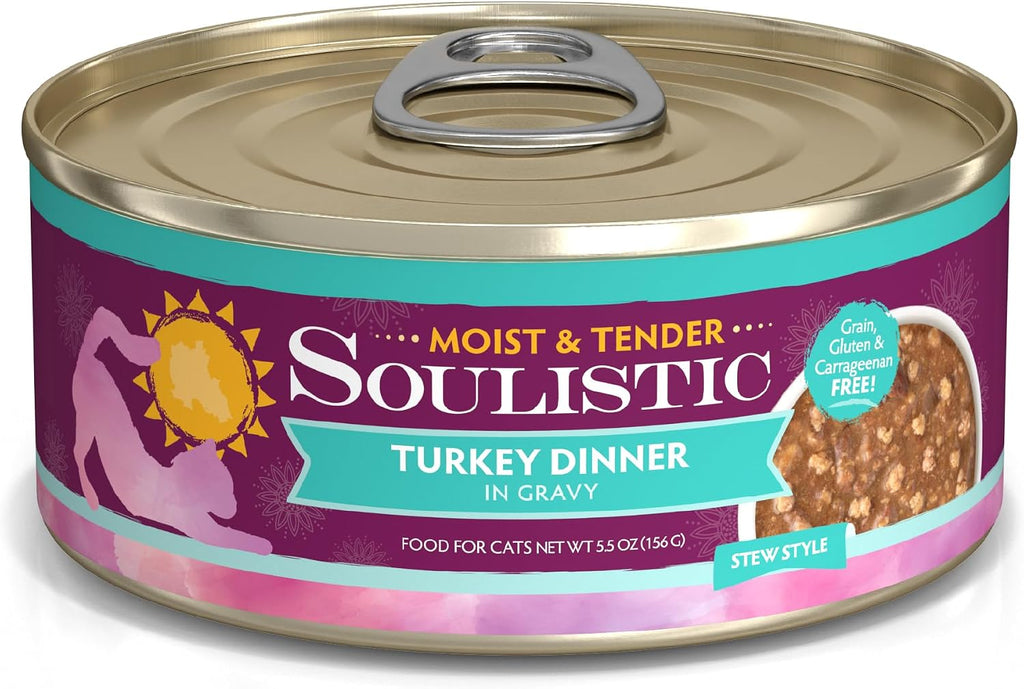 Soulistic Moist and Tender, Turkey Dinner in Gravy, 5.5oz Can, Pack of 8